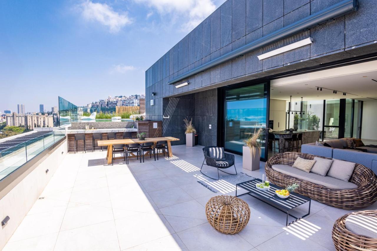 Serene - Infinity Cview Pool - 4 Bedrooms Luxury Penthouse Хайфа Екстер'єр фото